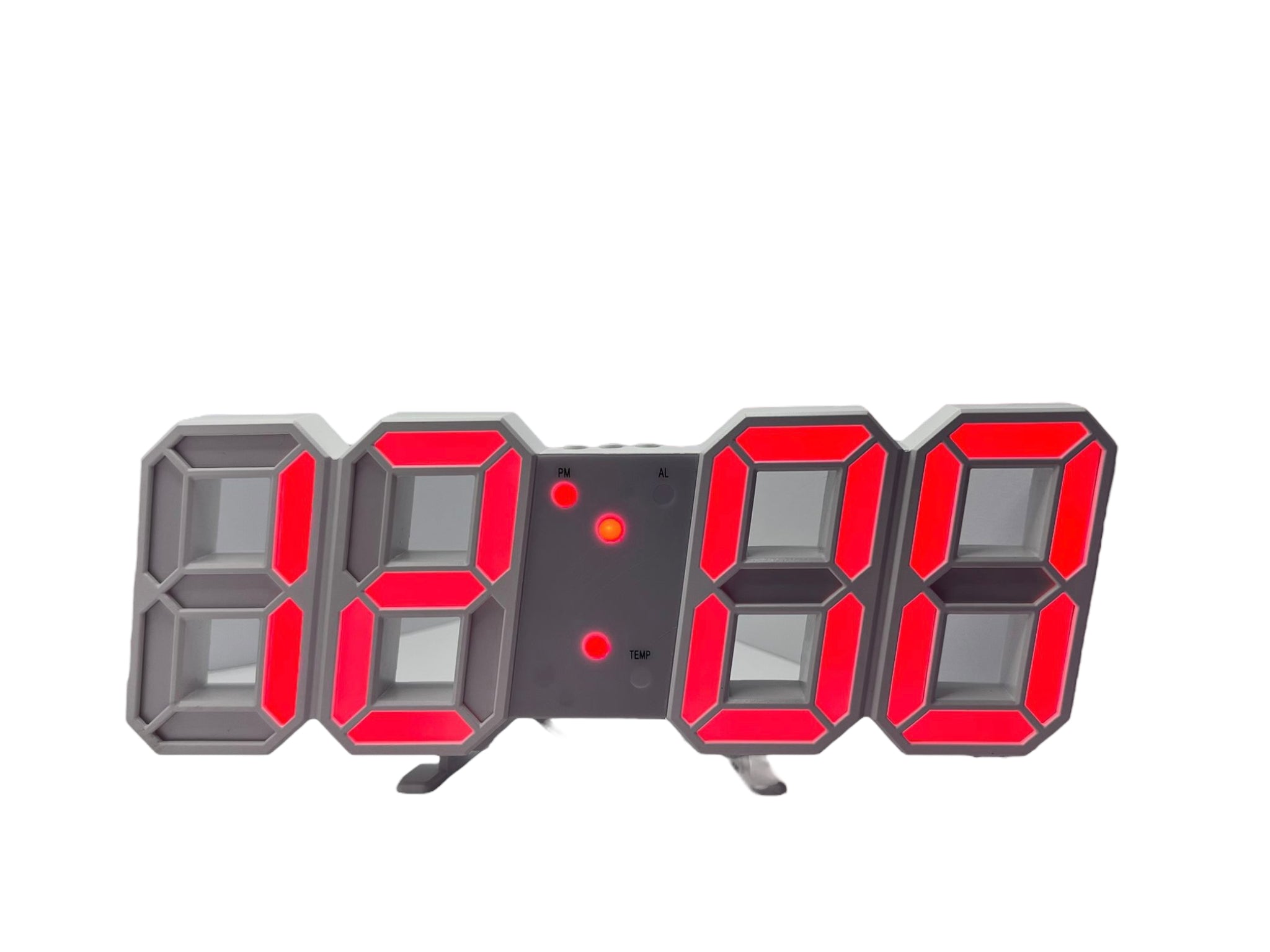 energi Loaded mesh White and Red | 3D LED Digital Wall Clock | 8 inch – PC Gods